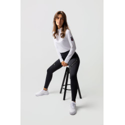 Calça colante B Vertigo Jenny com fundo de camurça feminino Preto Calça colante B Vertigo Jenny com fundo de camurça feminino Preto