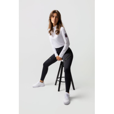 Calça colante B Vertigo Jenny com fundo de camurça feminino Preto Calça colante B Vertigo Jenny com fundo de camurça feminino Preto