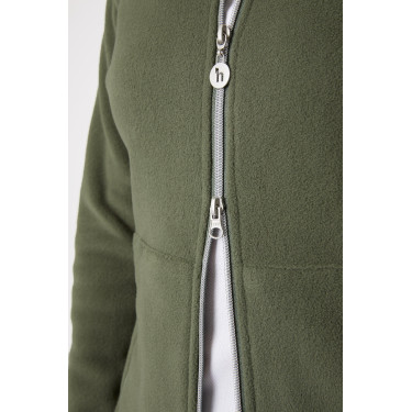 Casaco de equitação polar Horze Ellie feminino Verde escaravelho