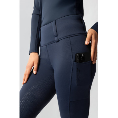 Legging térmico híbrido Horze Anya full grip Mirtilo Azul