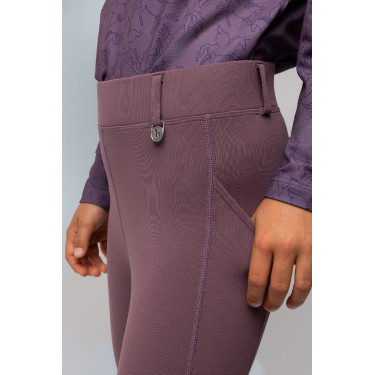 Legging Horze Dea infantil térmico com grip completo Sílex Cinzento