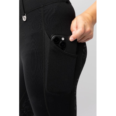 Legging Horze Dea infantil térmico com grip completo Preto