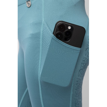 Leggings de equitação infantil Horze Dea Azul Ártico