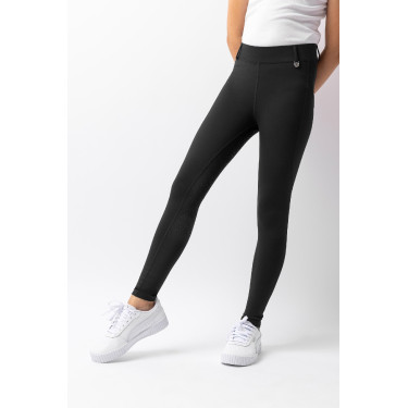 Leggings de equitação infantil Horze Dea Preto