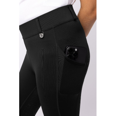 Leggings de equitação infantil Horze Dea Preto