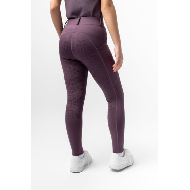 Leggings de equitação infantil Horze Dea Ameixa preta Violeta