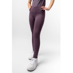 Leggings de equitação infantil Horze Dea Ameixa preta Violeta