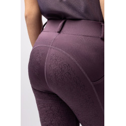 Leggings de equitação infantil Horze Dea Ameixa preta Violeta