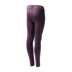 Leggings de equitação infantil Horze Dea Ameixa preta Violeta