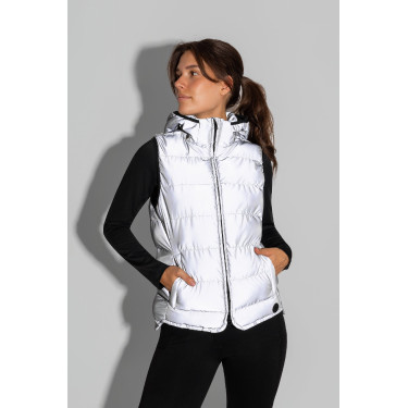 Colete acolchoado refletivo sem mangas Horze feminino Prata refletivo Colete acolchoado refletivo sem mangas Horze feminino Prata refletivo