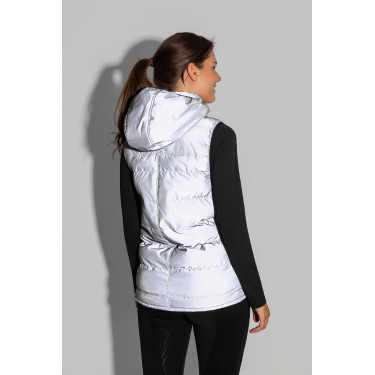 Colete acolchoado refletivo sem mangas Horze feminino Prata refletivo Colete acolchoado refletivo sem mangas Horze feminino Prata refletivo
