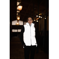 Colete acolchoado refletivo sem mangas Horze feminino Prata refletivo Colete acolchoado refletivo sem mangas Horze feminino Prata refletivo