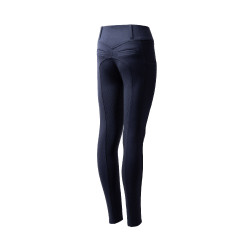Calça de equitação Horze Mira infantil com grip integral Abertura Azul-marinho