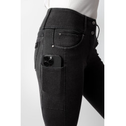 Calça Horze Carolyn denim fullgrip feminina Preto