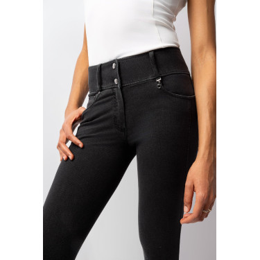 Calça Horze Carolyn denim fullgrip feminina Preto