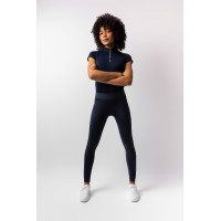 Legging de equitação Horze Maia com fundo completo feminino Abertura Azul-marinho