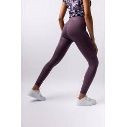 Legging de equitação Horze Maia com fundo completo feminino Ameixa preta Violeta