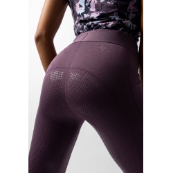 Legging de equitação Horze Maia com fundo completo feminino Ameixa preta Violeta