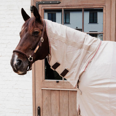 Capa anti-moscas Comfort Classic com cobertura de pescoço e ventre Kentucky Bege / bordô Capa anti-moscas Comfort Classic com cobertura de pescoço e ventre Kentucky Bege / bordô