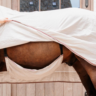 Capa anti-moscas Comfort Classic com cobertura de pescoço e ventre Kentucky Bege / bordô Capa anti-moscas Comfort Classic com cobertura de pescoço e ventre Kentucky Bege / bordô