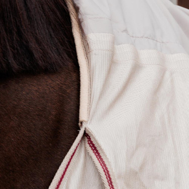 Capa anti-moscas Comfort Classic com cobertura de pescoço e ventre Kentucky Bege / bordô Capa anti-moscas Comfort Classic com cobertura de pescoço e ventre Kentucky Bege / bordô