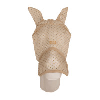 Máscara anti-mosca com orelhas e nariz Kentucky com coração Bege aos quadrados