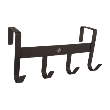 Suporte para cabeçadas em metal fosco com 4 ganchos Grooming Deluxe Preto Suporte para cabeçadas em metal fosco com 4 ganchos Grooming Deluxe Preto