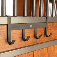 Suporte para cabeçadas em metal fosco com 4 ganchos Grooming Deluxe Preto