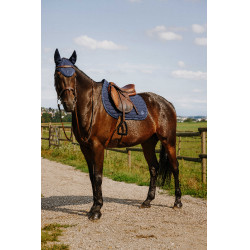 Touca anti-moscas Je t'aime Equithème Origine Azul-marinho