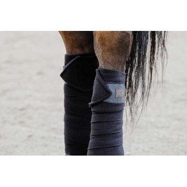 Bandagens de polo Equithème em conjunto de 4 Preto
