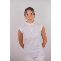 Polo de competição Pénélope Seville Branco / logotipo rosa