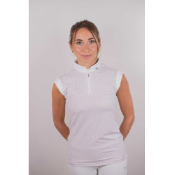 Polo de competição Pénélope Seville Branco / logotipo rosa