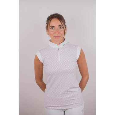 Polo de competição Pénélope Seville Branco / logotipo rosa Polo de competição Pénélope Seville Branco / logotipo rosa