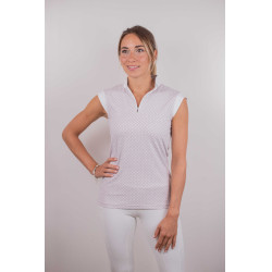 Polo de competição Pénélope Seville Branco / logotipo rosa