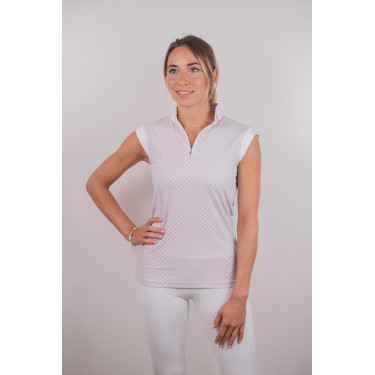 Polo de competição Pénélope Seville Branco / logotipo rosa