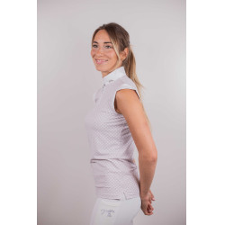 Polo de competição Pénélope Seville Branco / logotipo rosa