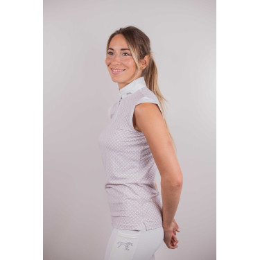 Polo de competição Pénélope Seville Branco / logotipo rosa