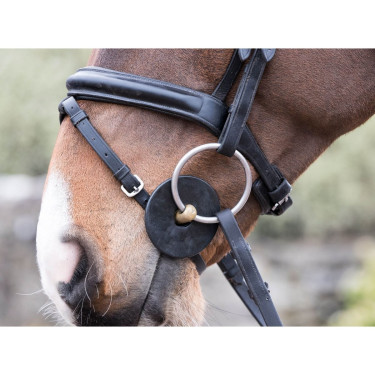 Mordedor com anéis de silicone LeMieux Preto Mordedor com anéis de silicone LeMieux Preto