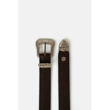 Cinto western Horze Blaze em couro Castanho