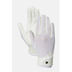 Luvas de equitação Horze Ally mesh Branco brilhante