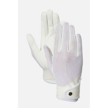 Luvas de equitação Horze Ally mesh Branco brilhante