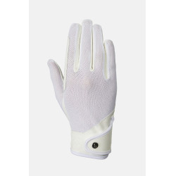 Luvas de equitação Horze Ally mesh Branco brilhante