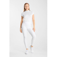 Legging de equitação B Vertigo Diana com fundo integral compressivo feminino Branco brilhante