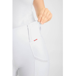 Legging de equitação B Vertigo Diana com fundo integral compressivo feminino Branco brilhante