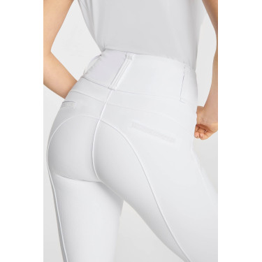 Legging de equitação B Vertigo Diana com fundo integral compressivo feminino Branco brilhante