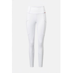 Legging de equitação B Vertigo Diana com fundo integral compressivo feminino Branco brilhante