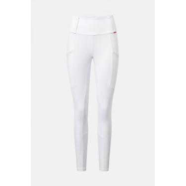 Legging de equitação B Vertigo Diana com fundo integral compressivo feminino Branco brilhante