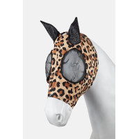Máscara anti-moscas Horze Elastic com zíper Leopardo Motivos