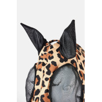 Máscara anti-moscas Horze Elastic com zíper Leopardo Motivos