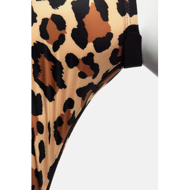 Máscara anti-moscas Horze Elastic com zíper Leopardo Motivos
